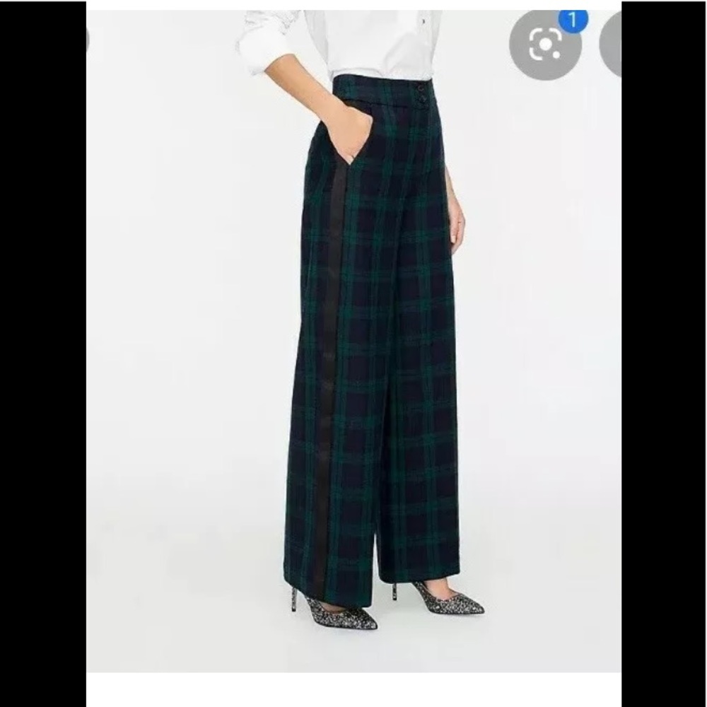 JCrew Frankie pant Black Watch tartan stretch Sz 2 EUC